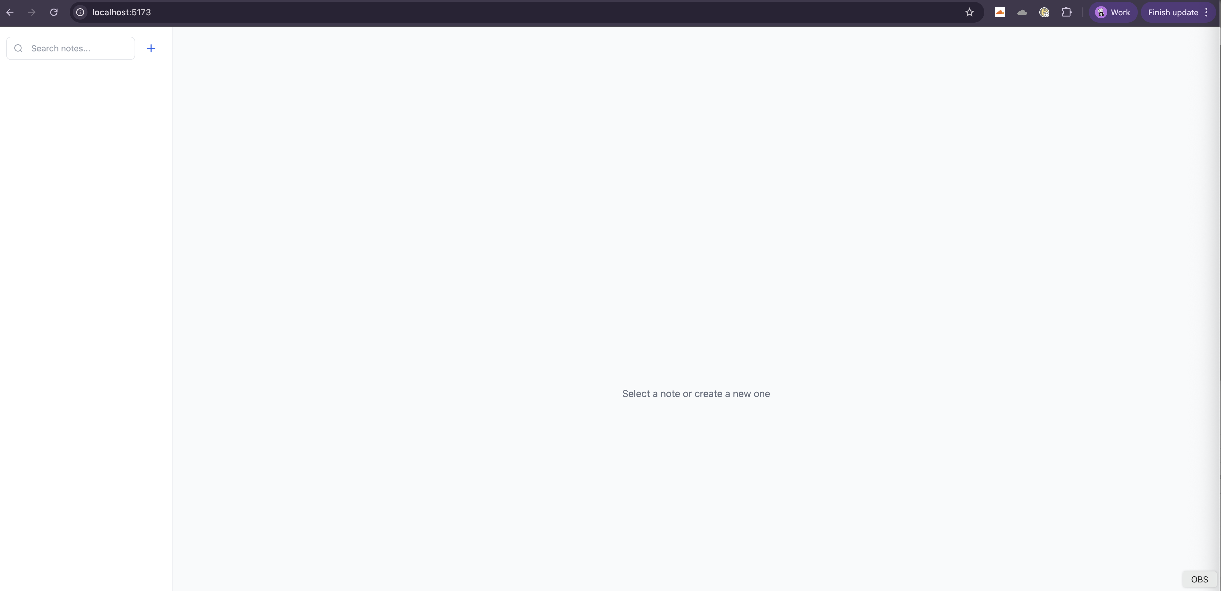 Blazenote application interface