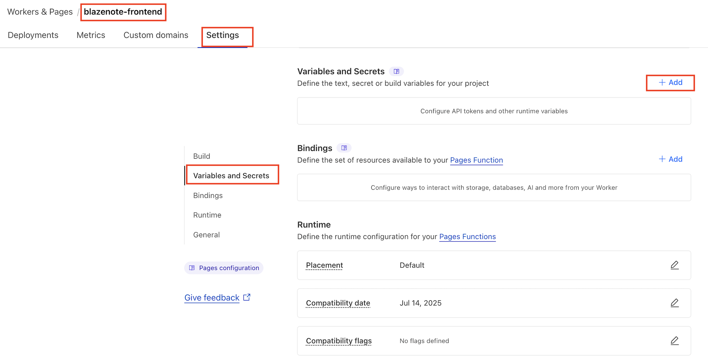 Navigate to variables